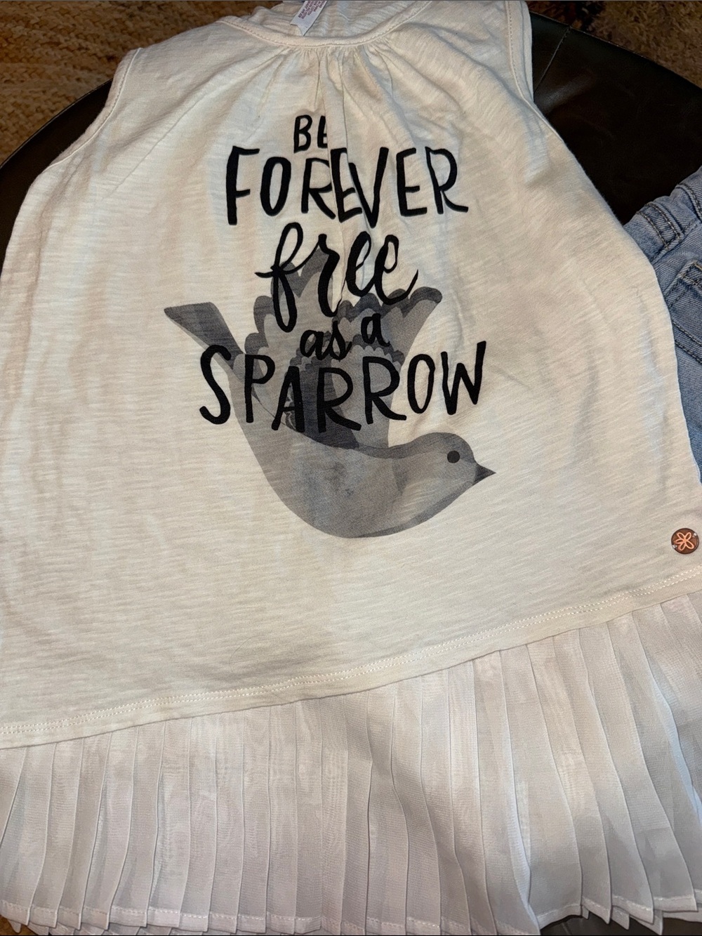 So Stinking Cute! Matilda Jane Cream Tank Top with Sparrow Print